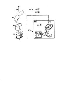 Air Cleaner Diagram and Parts List for 121600  Briggs and Stratton Engine